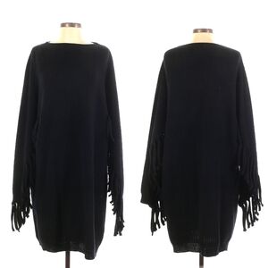 Semicouture Oversized Wool Fringe Sweater Dress